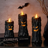 Halloween Ghost Decor: Black Scary Ghost Face Candle Holder Halloween Table Decor